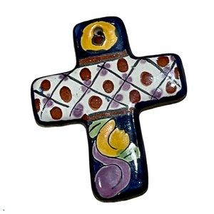 ❌SOLD❌ Hand Painted Ceramic Cross